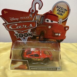 Disney Pixar Toon Cars #10 Soaked Lightning McQueen New Sealed Box Mattel 2009